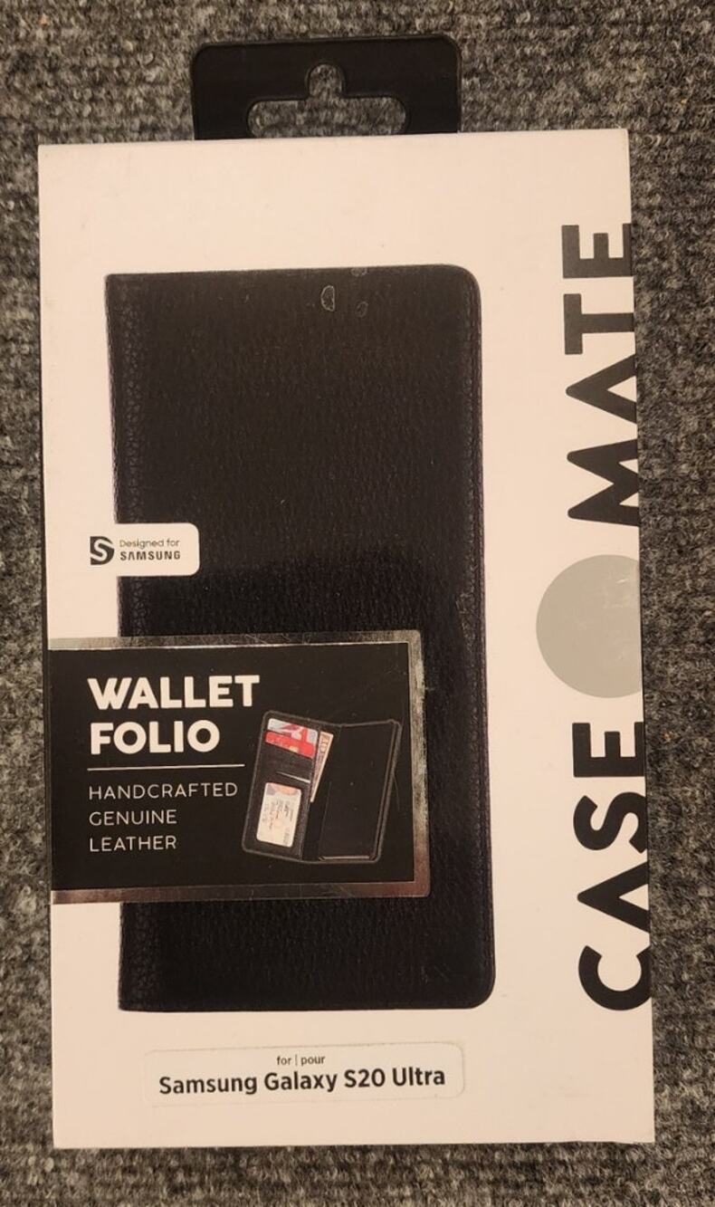 Case-Mate Genuine Leather Wallet Folio Case Samsung Galaxy S20 Ultra 5G Black